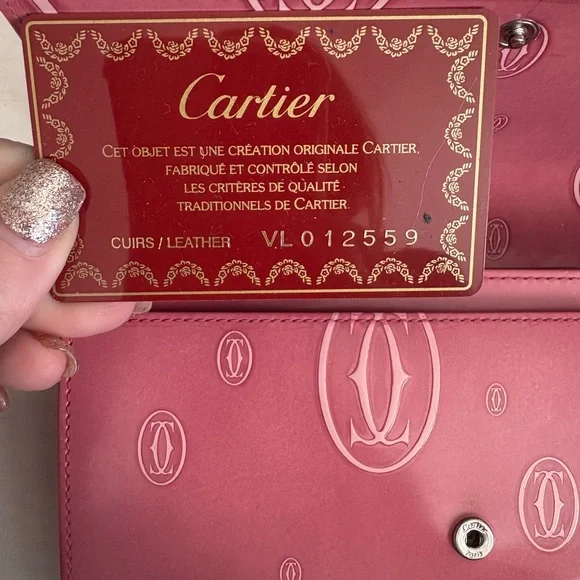 Cartier Pink Happy Birthday Monogram Long Patent Leather Wallet - Picture 9 of 11